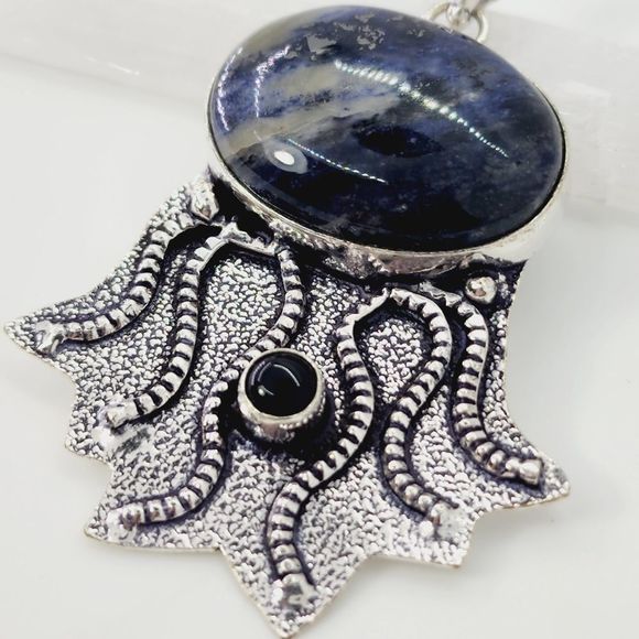 Sodalite Black Onyx Ethnic Handmade Pendant Jewelry 2.4 - Picture 5 of 7